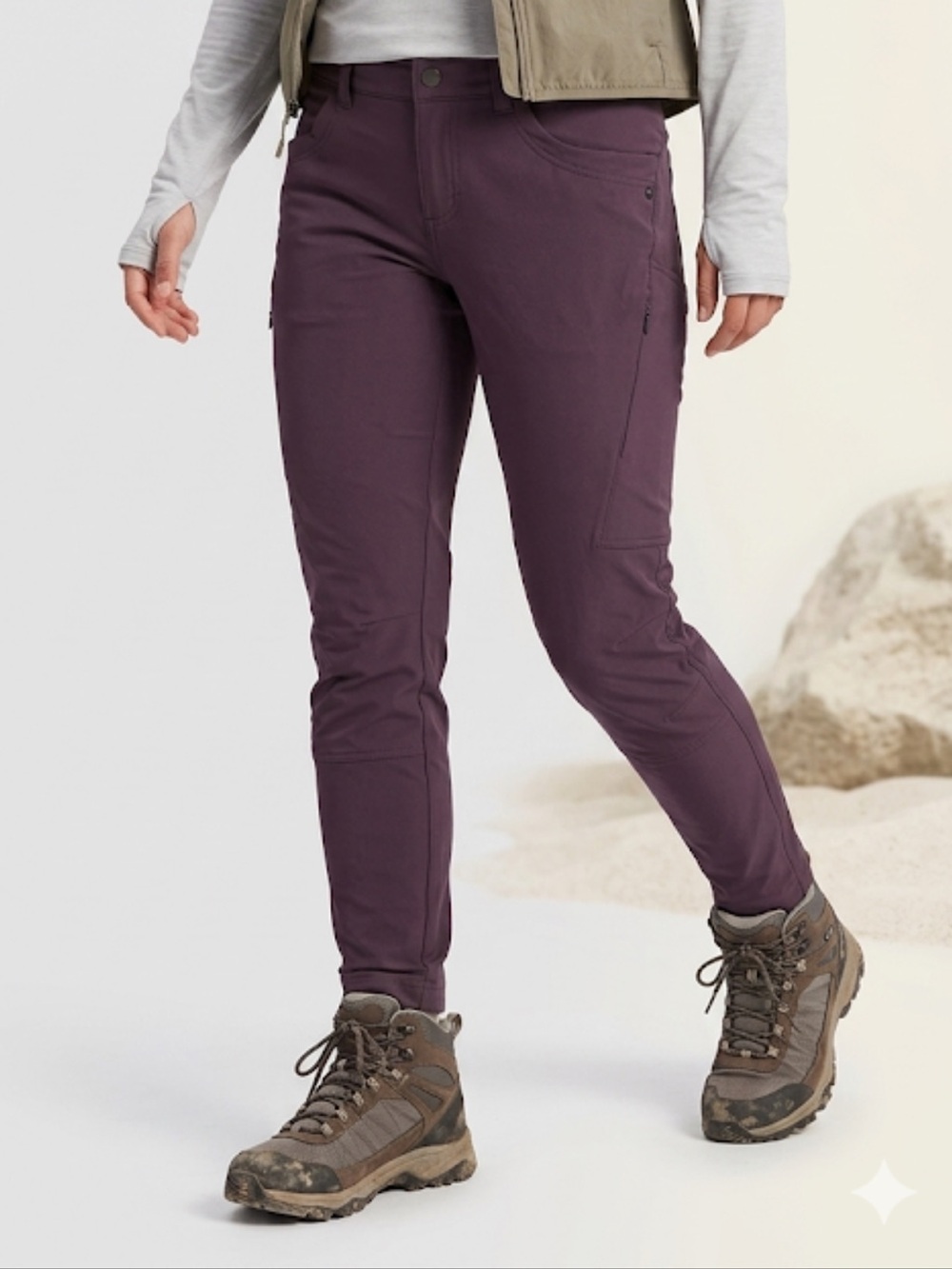 Duluth Trading Co Flexpedition Slim Leg Pants 8S Petite Elderberry Purple